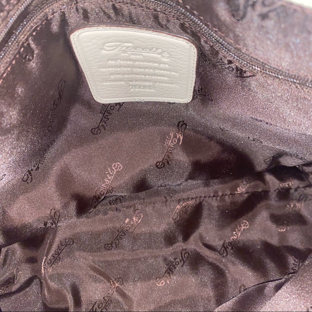Vintage Fossil Genuine Leather Handcrafted Women's Handbag Purse 75082 - Beige - Picture 6 of 11